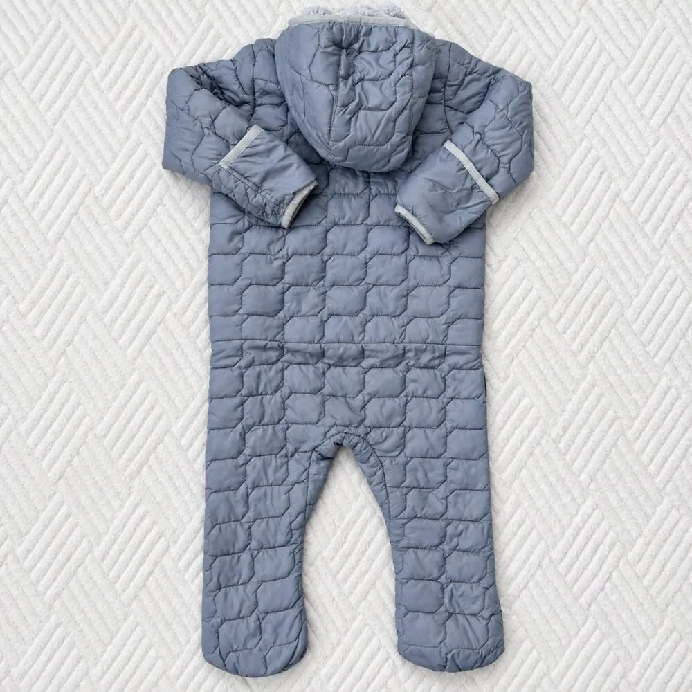 The North Face Baby 18-24M ThermoBall Gray Fleece Lined Hooded Bunting Snowsuit